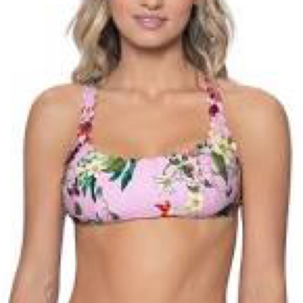PQ SUMMER HIBISCUS REVERSIBLE SEAMLESS WAVE HALTER